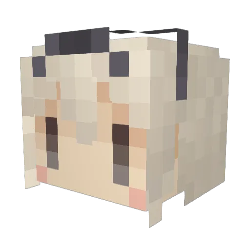 0139 Minecraft avatar head, 3D render