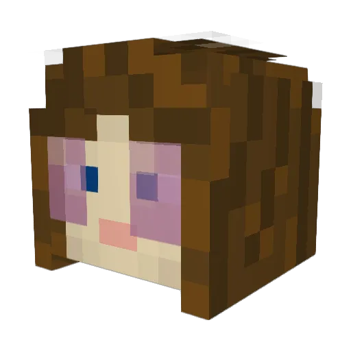 0190 Minecraft avatar head, 3D render