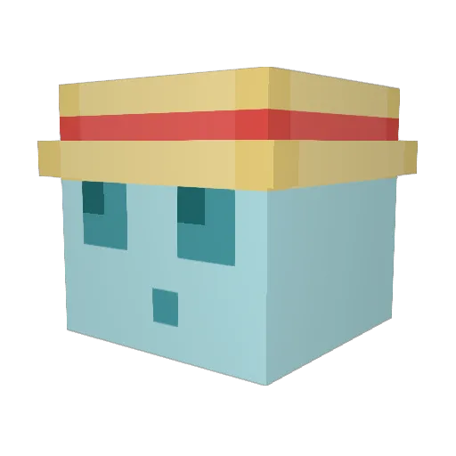 01987 Minecraft avatar head, 3D render