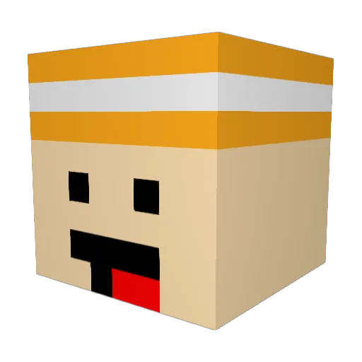 01G Minecraft avatar head, 3D render