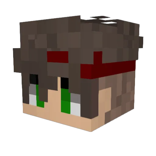 01_2 Minecraft avatar head, 3D render