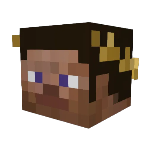 01_ Minecraft avatar head, 3D render
