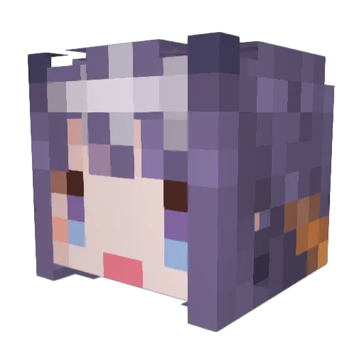 01_Mal_E Minecraft avatar head, 3D render