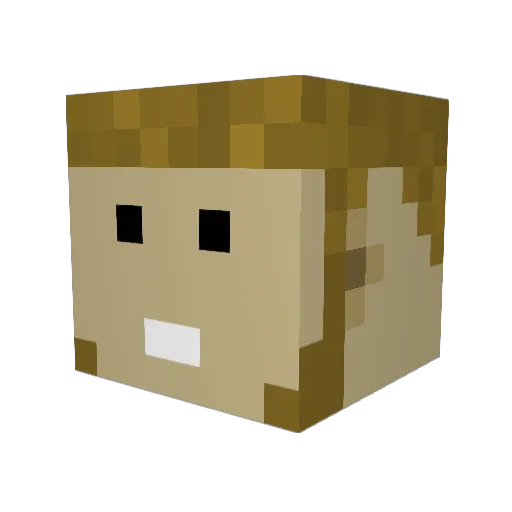 01ddd01 Minecraft avatar head, 3D render