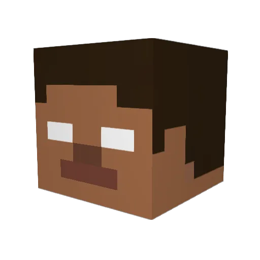 0202020202 Minecraft avatar head, 3D render