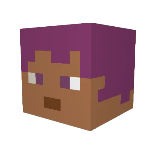 02126 Minecraft avatar head, 3D render