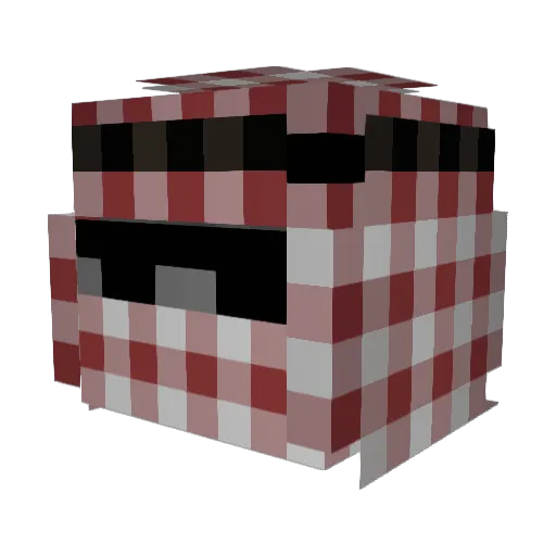 0220kk Minecraft avatar head, 3D render