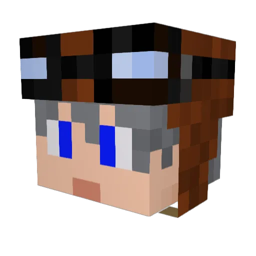 0223xu Minecraft avatar head, 3D render