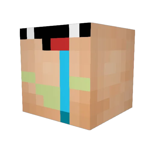 0229 Minecraft avatar head, 3D render