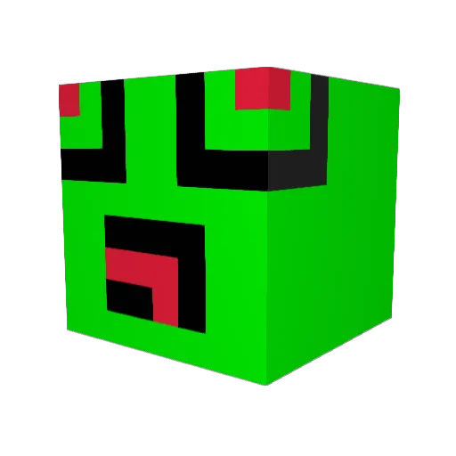 0257839 Minecraft avatar head, 3D render