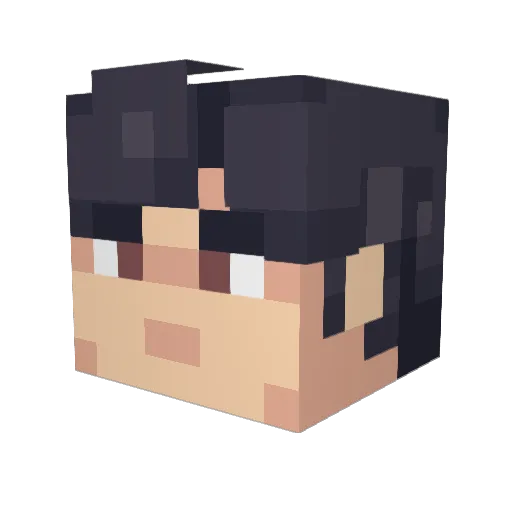 029k Minecraft avatar head, 3D render