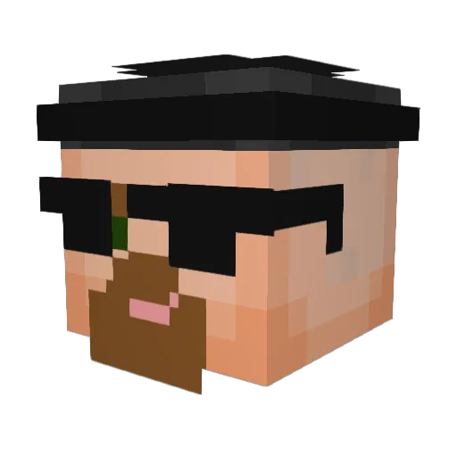 02Kazuya Minecraft avatar head, 3D render