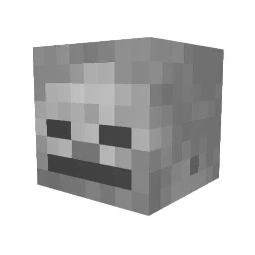 02_3 Minecraft avatar head, 3D render