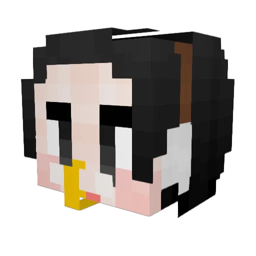 02_ILL Minecraft avatar head, 3D render