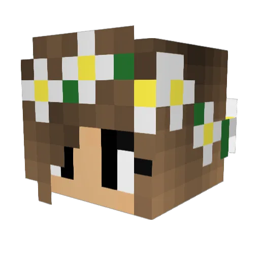 02amelia04 Minecraft avatar head, 3D render