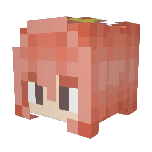 02l016 Minecraft avatar head, 3D render