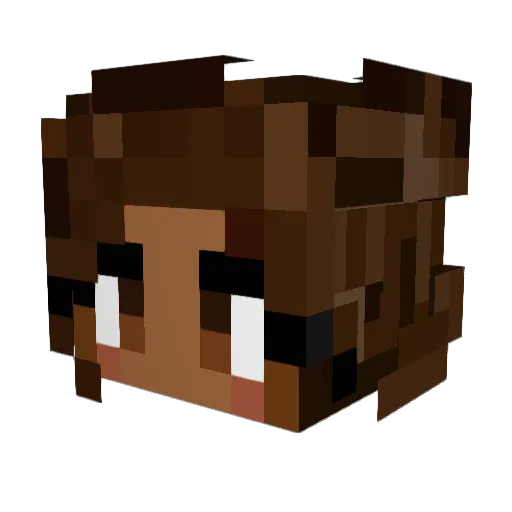 02lucy Minecraft avatar head, 3D render