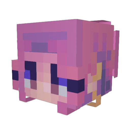 02xen Minecraft avatar head, 3D render