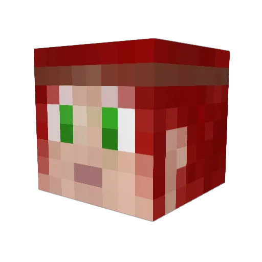0312cm Minecraft avatar head, 3D render