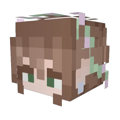 03BlueBlossom Minecraft avatar head, 3D render