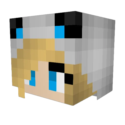 03BlueFox Minecraft avatar head, 3D render