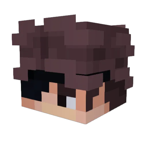 03Kirito Minecraft avatar head, 3D render