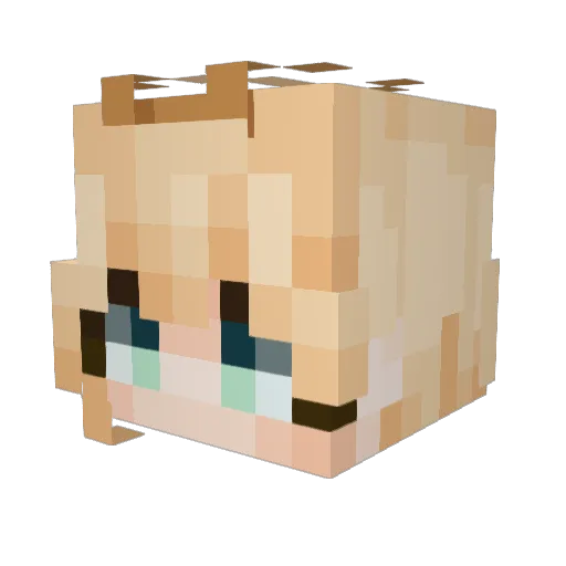 03Yuka Minecraft avatar head, 3D render