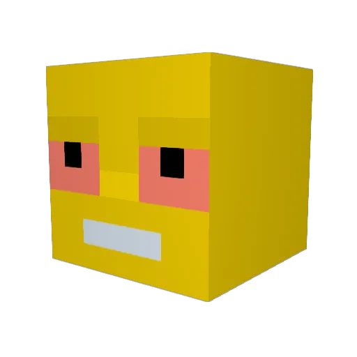 044july Minecraft avatar head, 3D render
