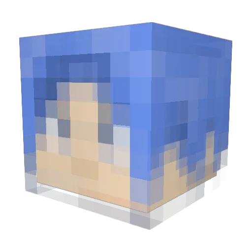 04_1uka_07 Minecraft avatar head, 3D render