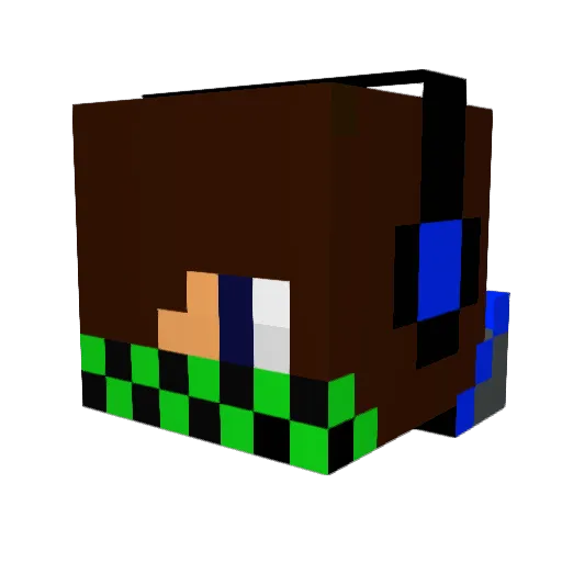 04fab Minecraft avatar head, 3D render