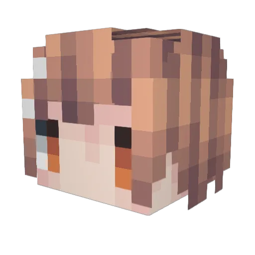 04qimx Minecraft avatar head, 3D render