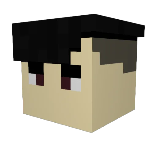 04vie39 Minecraft avatar head, 3D render