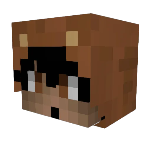 0598 Minecraft avatar head, 3D render