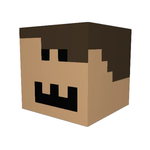 05KAR1 Minecraft avatar head, 3D render