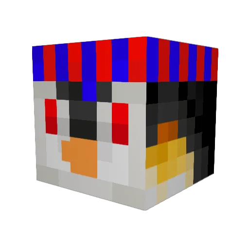 0640283124 Minecraft avatar head, 3D render