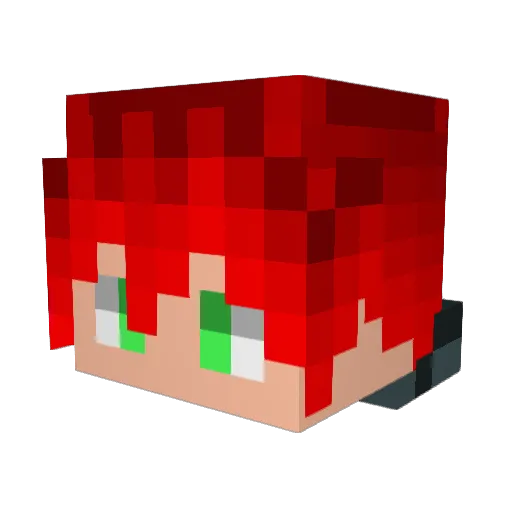 0696_Mukuro Minecraft avatar head, 3D render