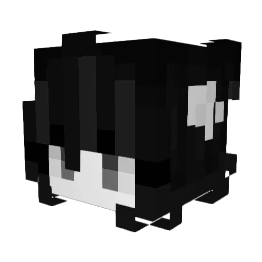 069pose Minecraft avatar head, 3D render
