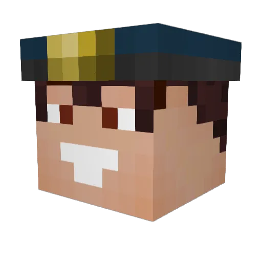 06E Minecraft avatar head, 3D render
