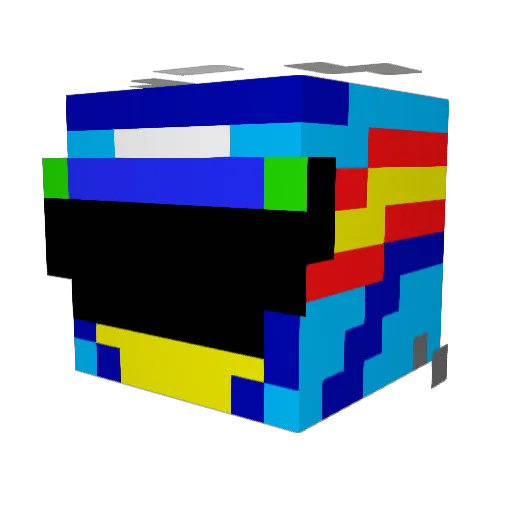 06ERTY Minecraft avatar head, 3D render