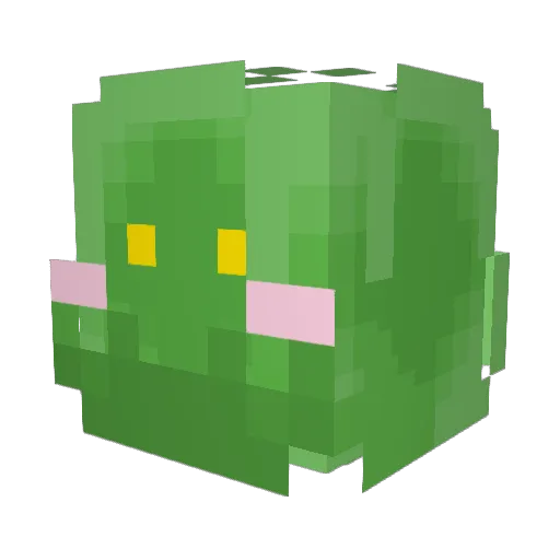 06_Zac_King Minecraft avatar head, 3D render