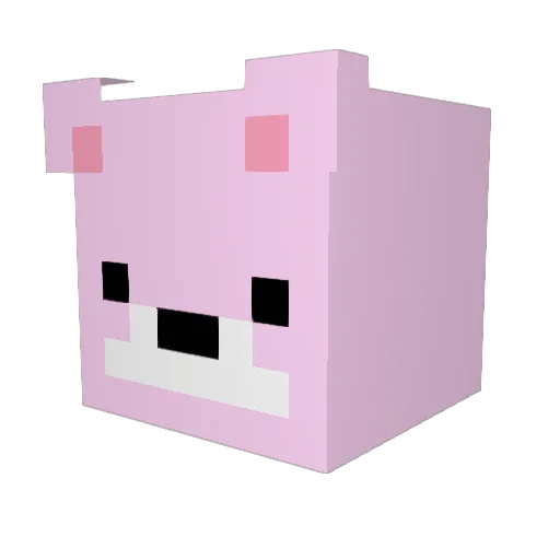 0709minji Minecraft avatar head, 3D render