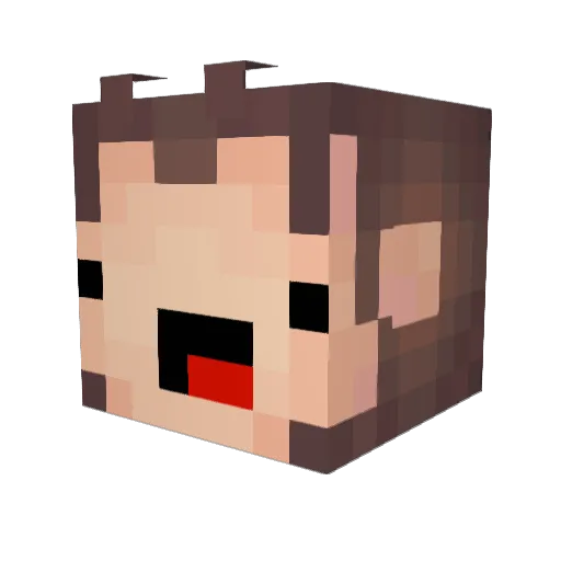 0711k Minecraft avatar head, 3D render