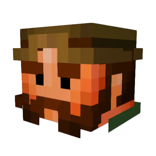 077_ Minecraft avatar head, 3D render