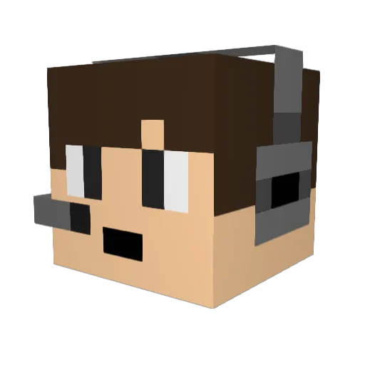 0815Luca Minecraft avatar head, 3D render