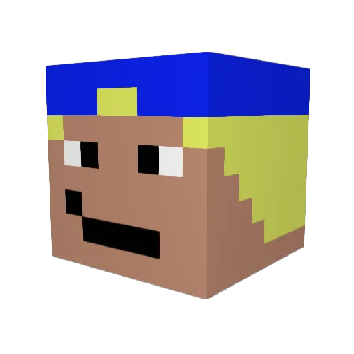 095 Minecraft avatar head, 3D render