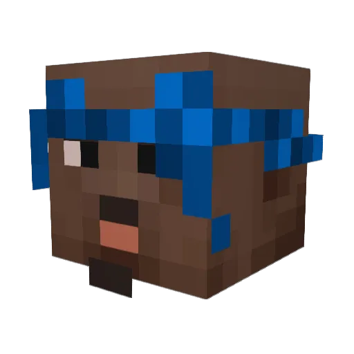 0984M Minecraft avatar head, 3D render