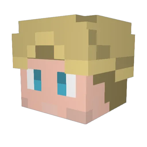 09benny Minecraft avatar head, 3D render