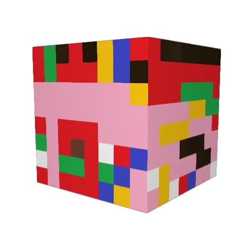 09xx Minecraft avatar head, 3D render
