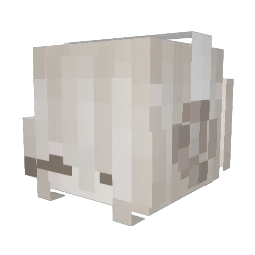 0Boo Minecraft avatar head, 3D render