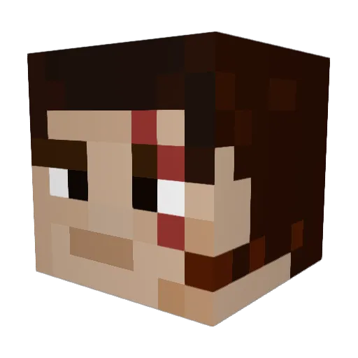0Cowboy Minecraft avatar head, 3D render